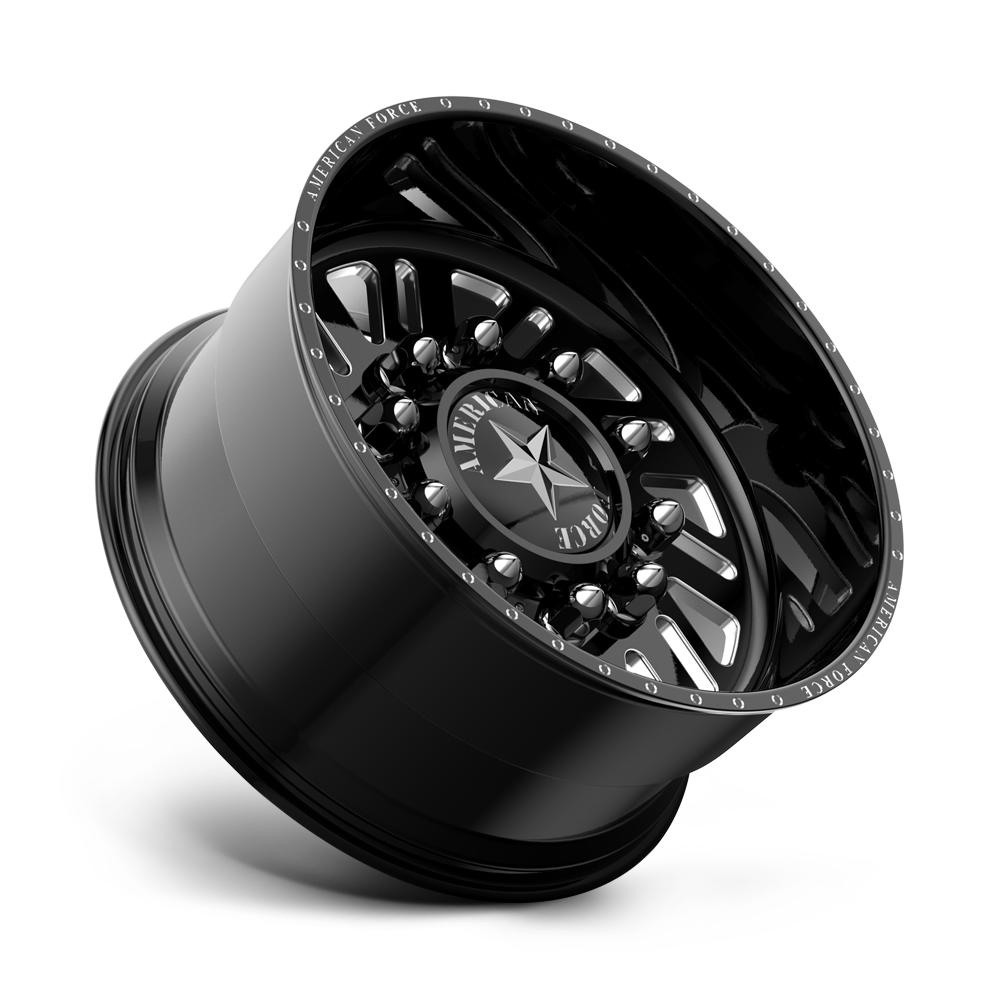 American Force Shift SD forged wheels in gloss black milled finish, side profile view