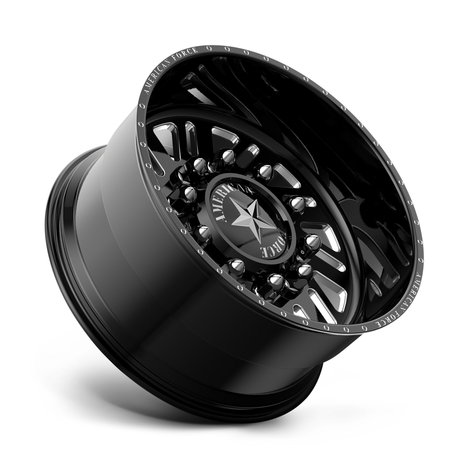 American Force Shift SD forged wheels in gloss black milled finish, side profile view