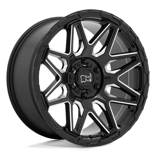 Black Rhino Hard Alloys Shockwave 20x9.5 Gloss Black w/Milled Spokes -18mm ET 71.5mm CB 5x127