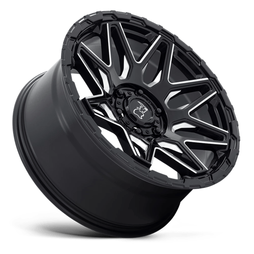 Black Rhino Hard Alloys Shockwave 20x9.5 Gloss Black w/Milled Spokes -18mm ET 71.5mm CB 5x127