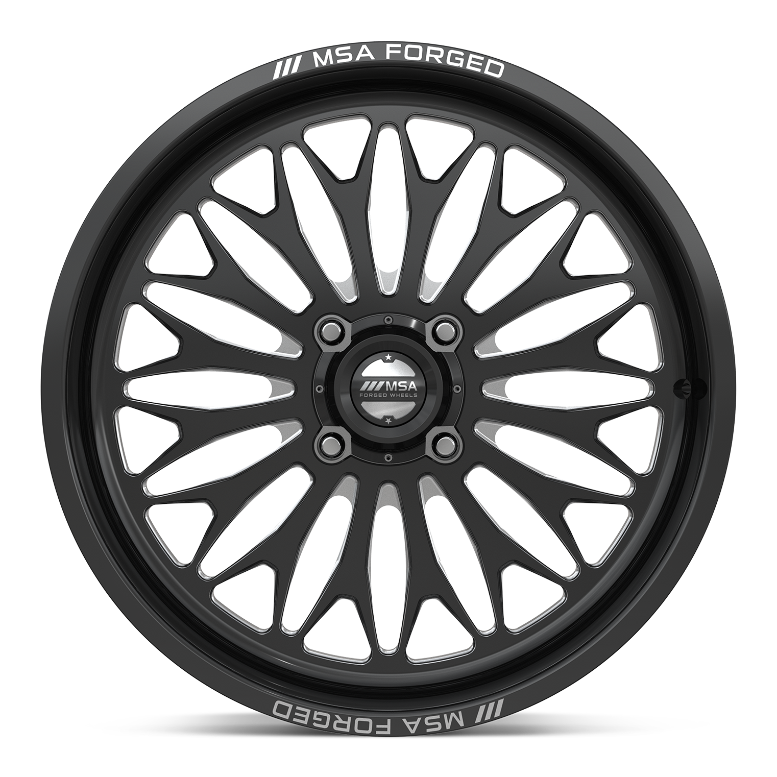 MSA Offroad Wheels MA401 Shockwave UTV 24x10 Gloss Black Machined -25mm ET 72.56mm CB 4x156