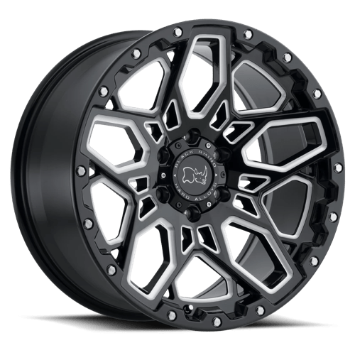 Black Rhino Hard Alloys Shrapnel 20x9.5 Gloss Black w/Milled Spokes 12mm ET 110.1mm CB 5x150