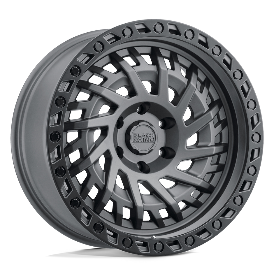 Black Rhino Hard Alloys Shredder 17x9 Matte Gunmetal w/Black Ring -18mm ET 71.5mm CB 5x127