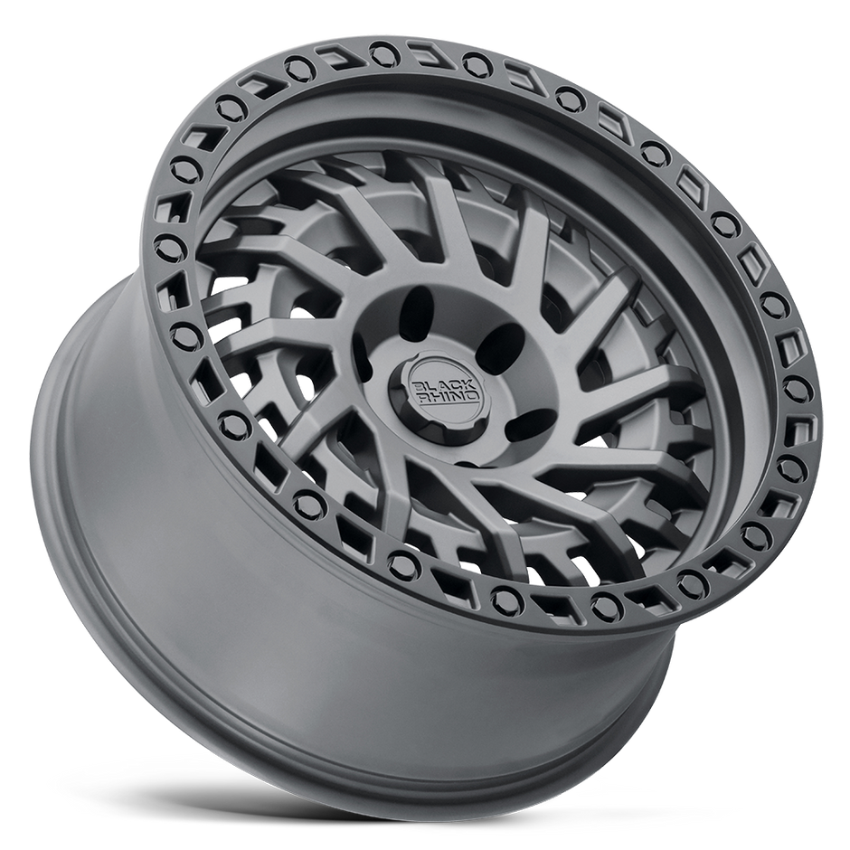 Black Rhino Hard Alloys Shredder 17x9 Matte Gunmetal w/Black Ring -18mm ET 71.5mm CB 5x127