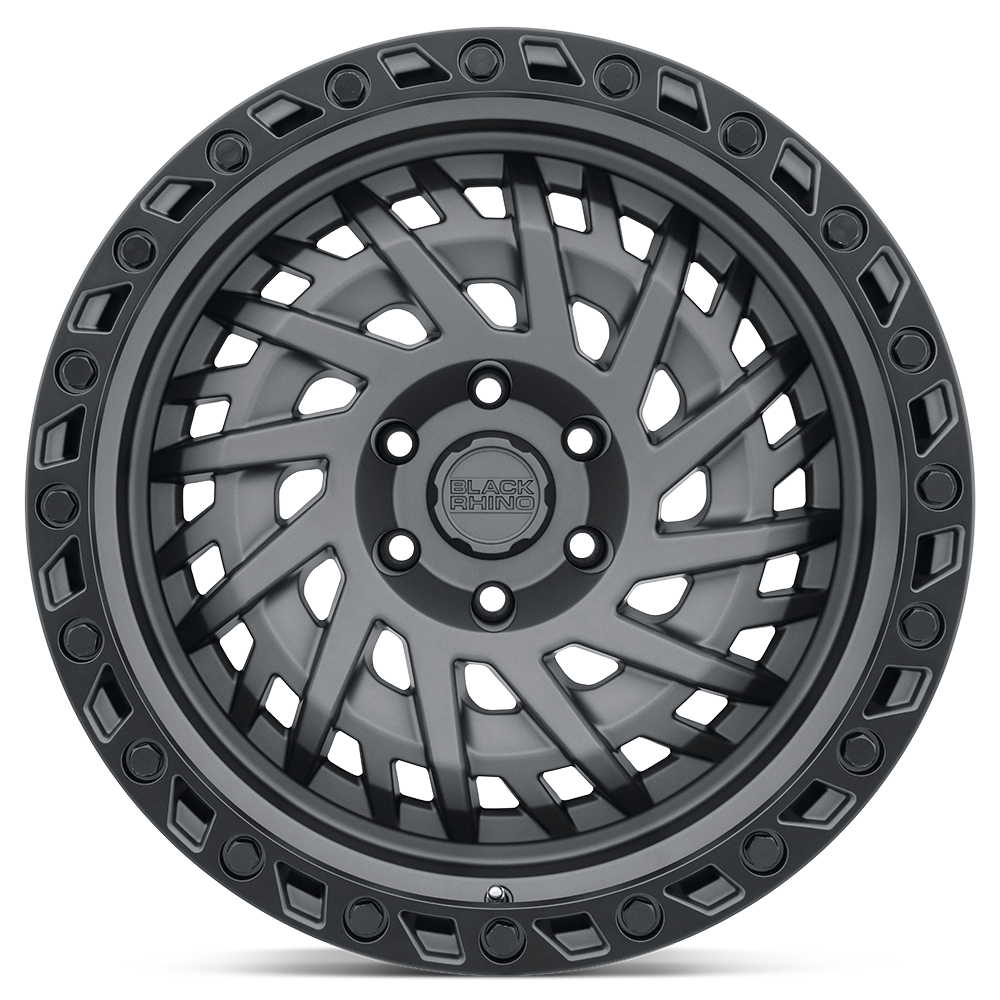 Black Rhino Hard Alloys Shredder 17x9 Matte Gunmetal w/Black Ring -18mm ET 71.5mm CB 5x127