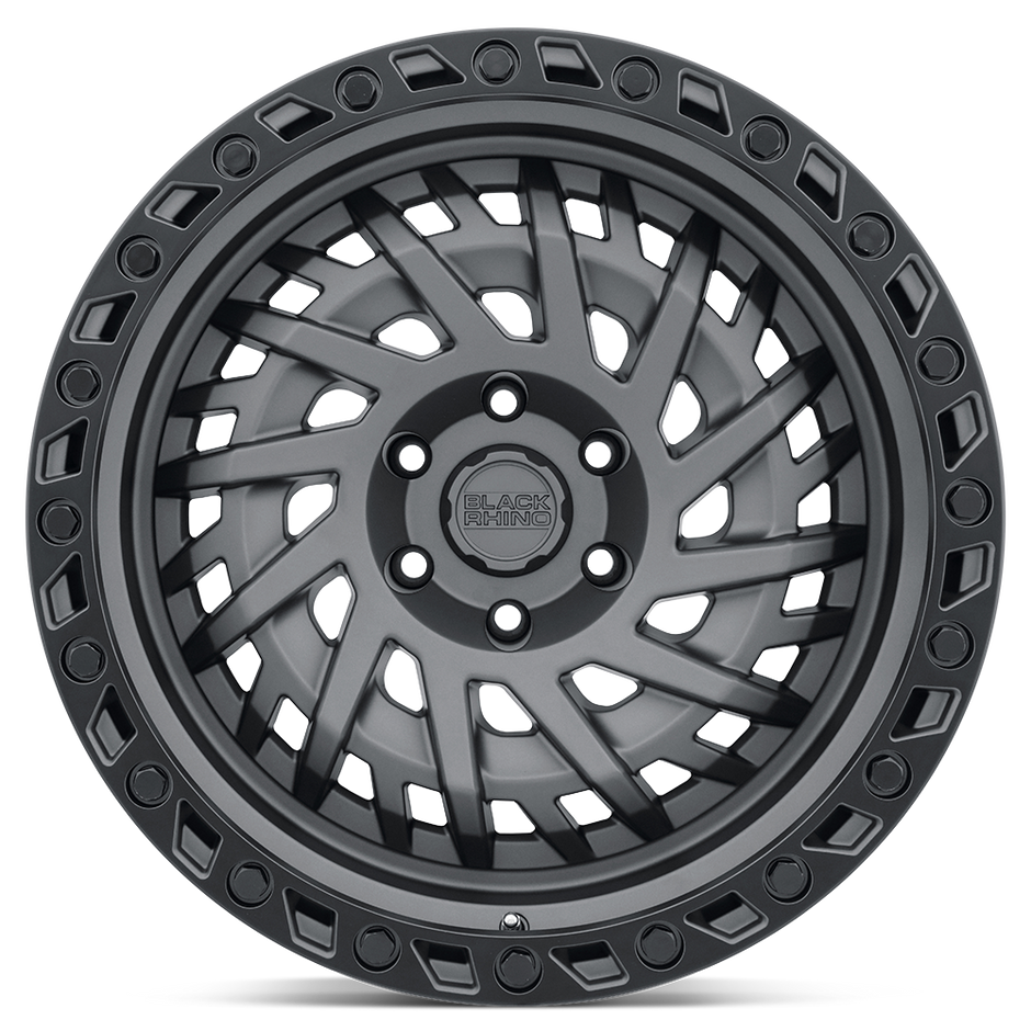 Black Rhino Hard Alloys Shredder 17x9 Matte Gunmetal w/Black Ring -18mm ET 71.5mm CB 5x127