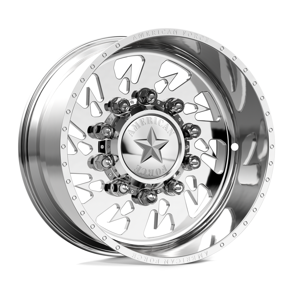 American Force Sideways SD forged wheels in polished finish, three-quarter view