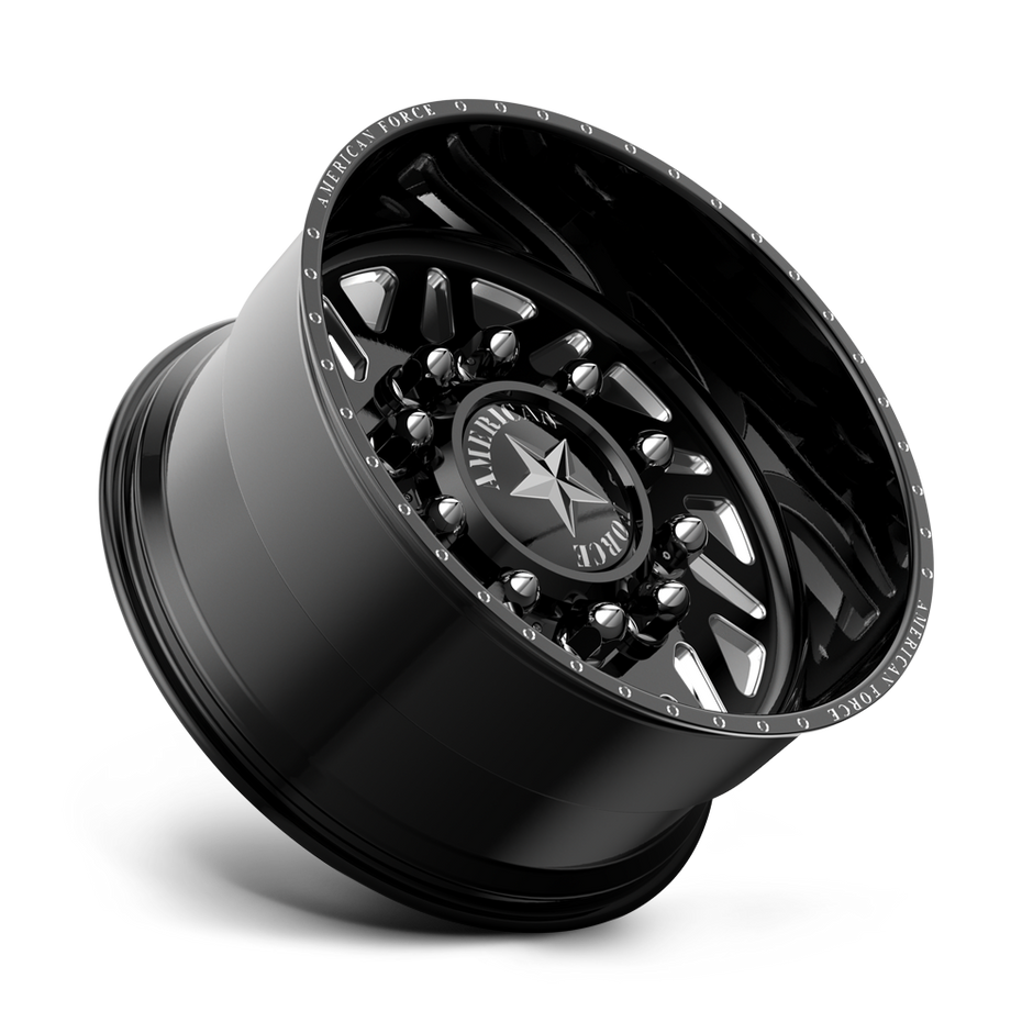 American Force Siege SD forged wheels in gloss black milled finish, side profile view