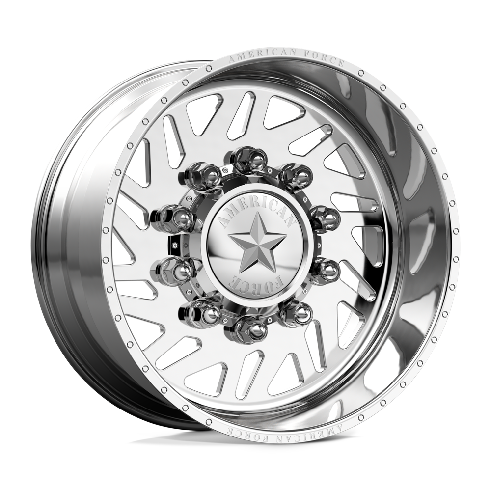 American Force Siege SD forged wheels in polished finish, three-quarter view