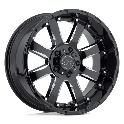 Black Rhino Hard Alloys Sierra 17x9 Gloss Black w/Milled Spokes -12mm ET 78.1mm CB 5x127