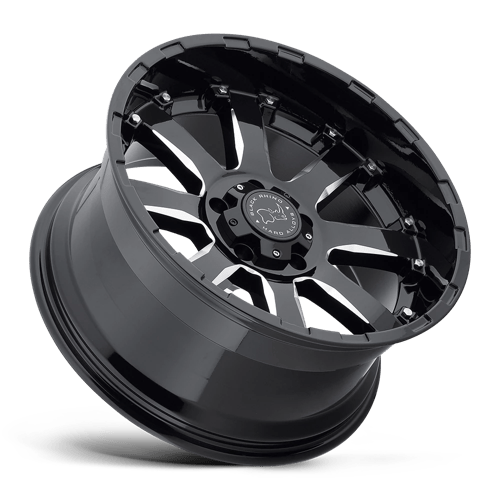 Black Rhino Hard Alloys Sierra 17x9 Gloss Black w/Milled Spokes -12mm ET 78.1mm CB 5x127