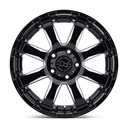 Black Rhino Hard Alloys Sierra 17x9 Gloss Black w/Milled Spokes -12mm ET 78.1mm CB 5x127