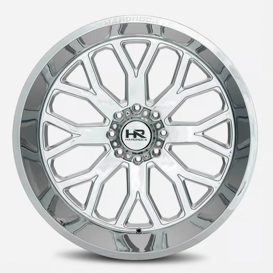 Hardrock Offroad Slammer Xposed 20x10 Chrome -19mm ET 125.2mm CB 8x165.1 wheel