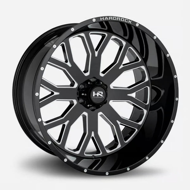 Hardrock Offroad Slammer Xposed 26x14 Gloss Black Milled -76mm ET 78.1mm CB 5x127 wheel
