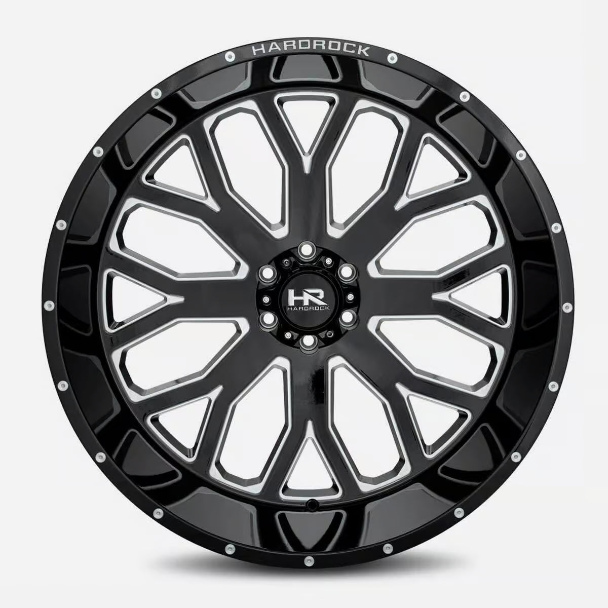 Hardrock Offroad Slammer Xposed 26x14 Gloss Black Milled -76mm ET 125.2mm CB 8x170 wheel