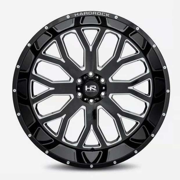 Hardrock Offroad Slammer Xposed 26x14 Gloss Black Milled -76mm ET 87mm CB 5x139.7 wheel