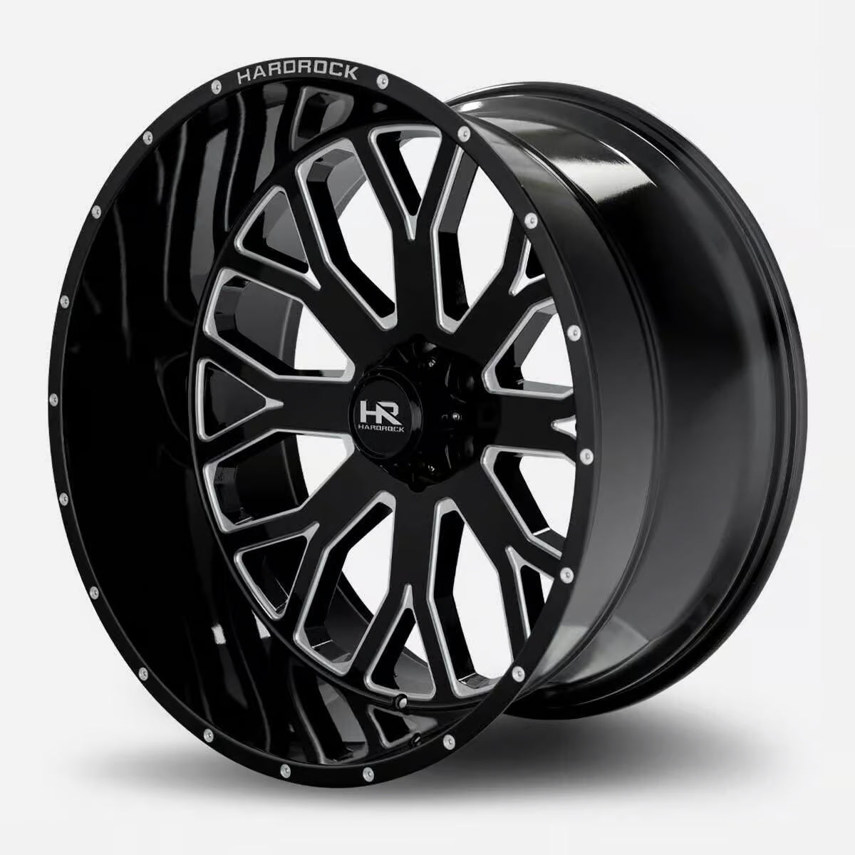 Hardrock Offroad Slammer Xposed 26x14 Gloss Black Milled -76mm ET 87mm CB 5x139.7 wheel