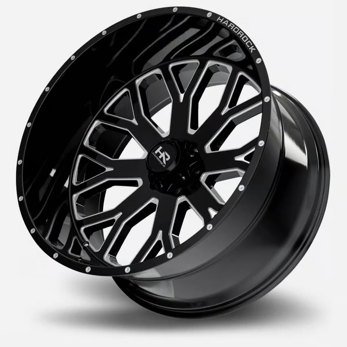 Hardrock Offroad Slammer Xposed 26x14 Gloss Black Milled -76mm ET 110.3mm CB 5x150 wheel
