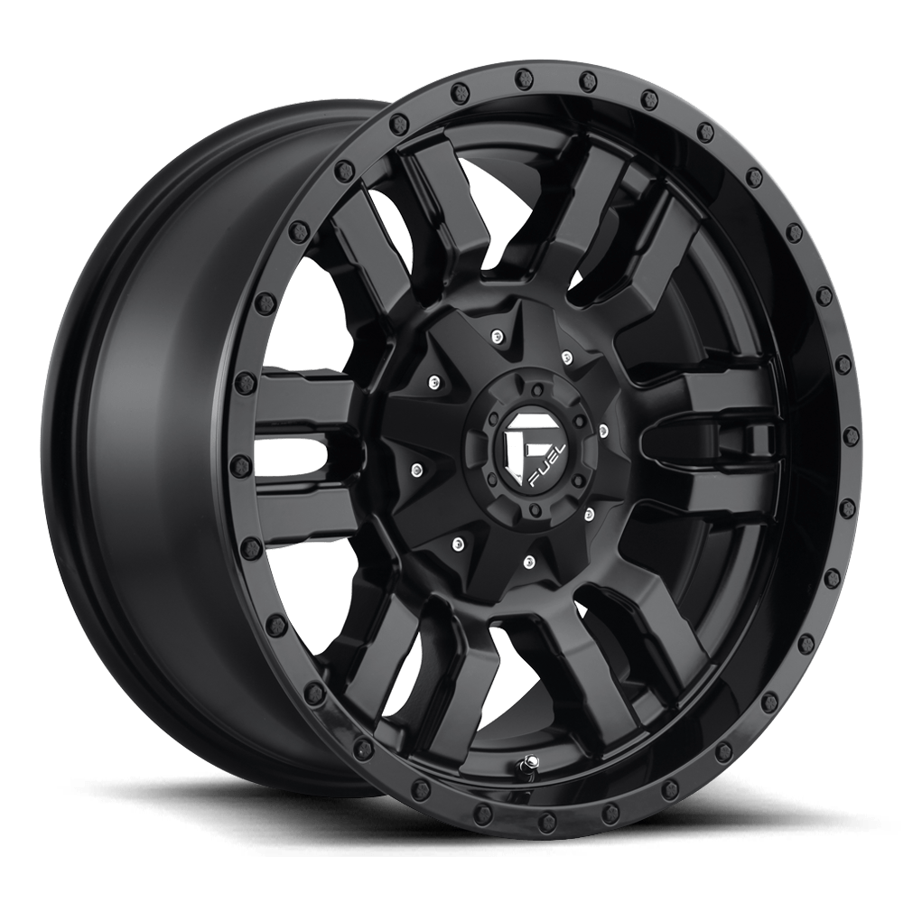Fuel Wheels D596 Sledge 17x8 Matte Black w/Gloss Black Lip 35mm ET 106.1mm CB 6x139.7
