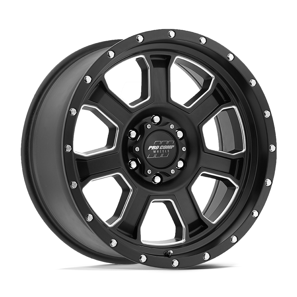 Pro Comp Alloys PA43 Sledge 20x9 Satin Black Milled 0mm ET 108mm CB 5x139.7