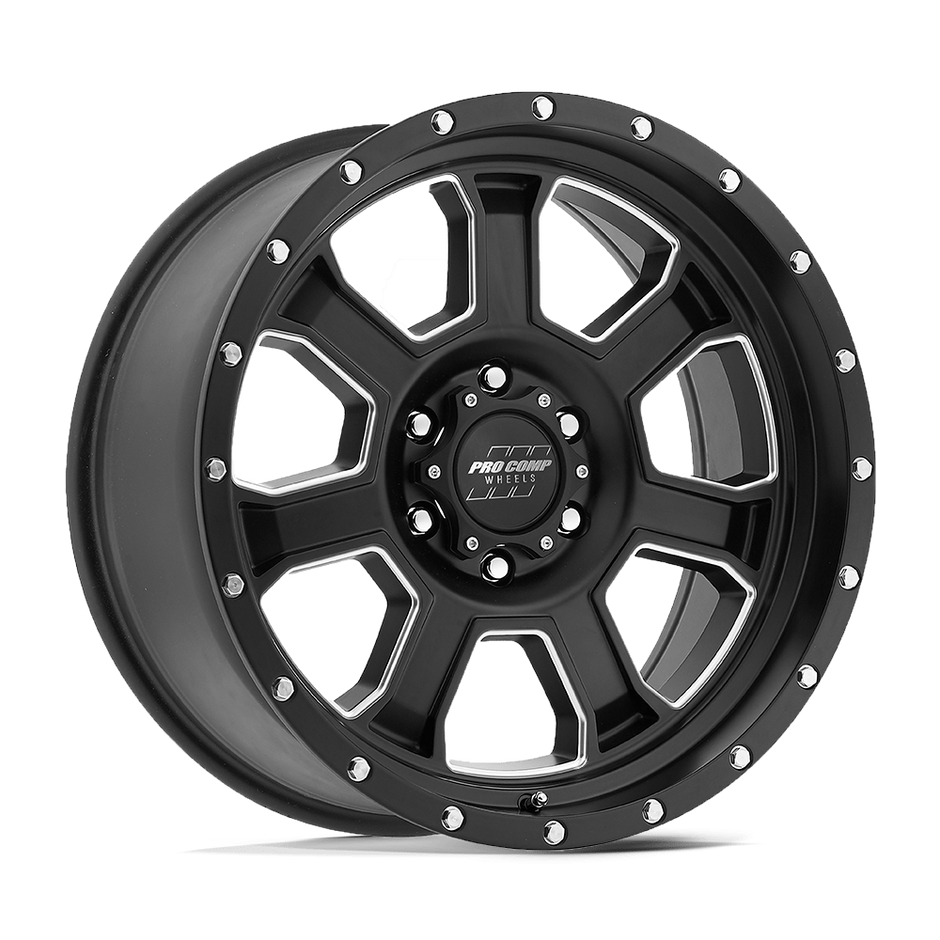 Pro Comp Alloys PA43 Sledge 20x9 Satin Black Milled 0mm ET 108mm CB 5x139.7