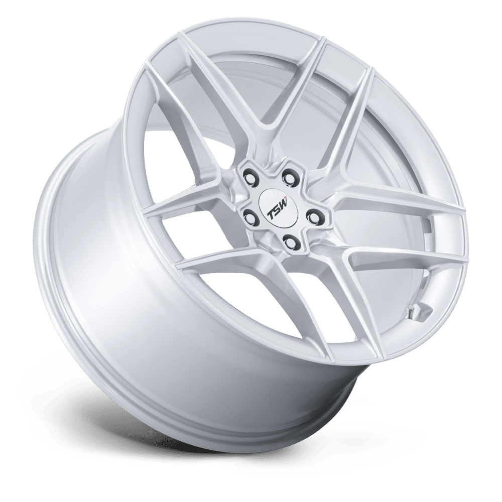 TSW TW008 Slipstream 19x9.5 Gloss Silver w/Machined Face 25mm ET 72.56mm CB 5x114.3