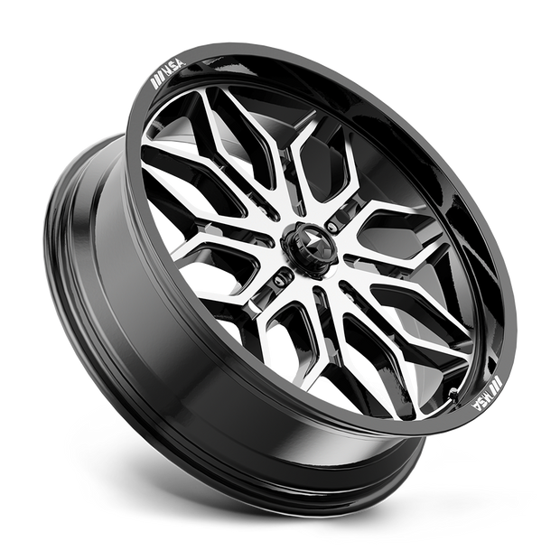 MSA Offroad Wheels M47 Sniper 22x7 Gloss Black Machined 10mm ET 96mm CB 4x137