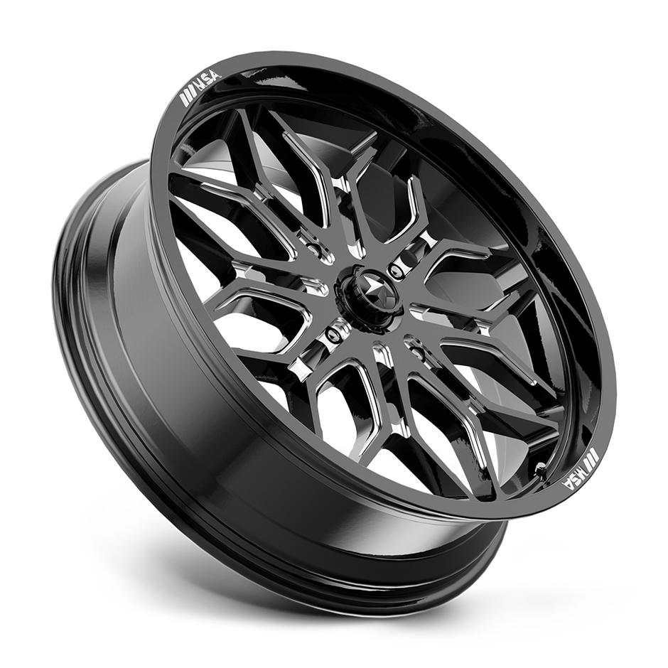MSA Offroad Wheels M47 Sniper 22x7 Gloss Black Milled 10mm ET 115.1mm CB 4x156