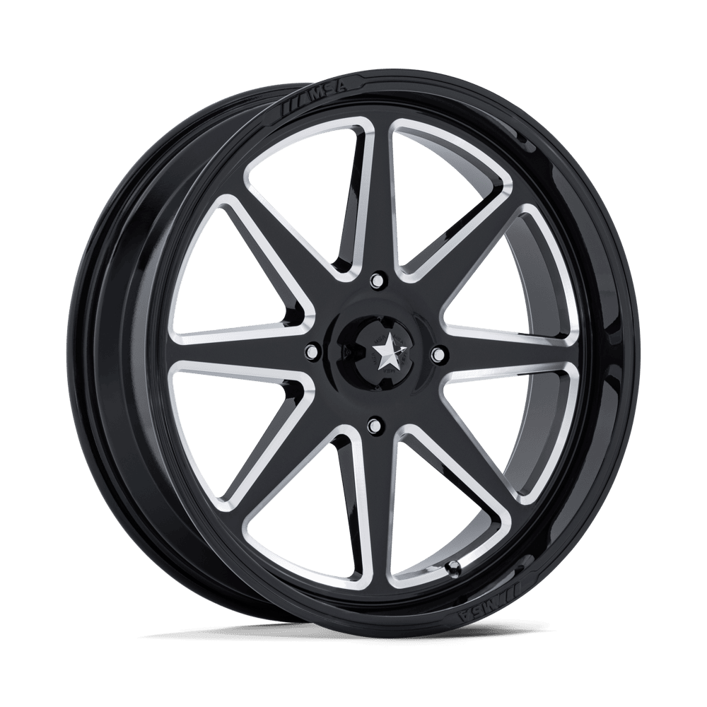 MSA Offroad Wheels M54 Spark UTV 14x7 Gloss Black Milled 10mm ET 115.1mm CB 4x156