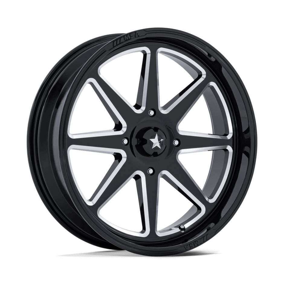 MSA Offroad Wheels M54 Spark UTV 14x7 Gloss Black Milled 10mm ET 115.1mm CB 4x156