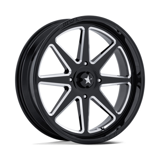MSA Offroad Wheels M54 Spark UTV 22x7 Gloss Black Milled 0mm ET 100.3mm CB 6x139.7