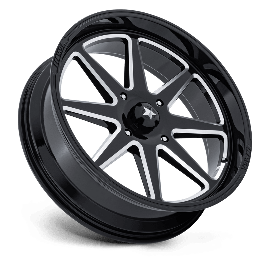 MSA Offroad Wheels M54 Spark UTV 14x7 Gloss Black Milled 10mm ET 115.1mm CB 4x156