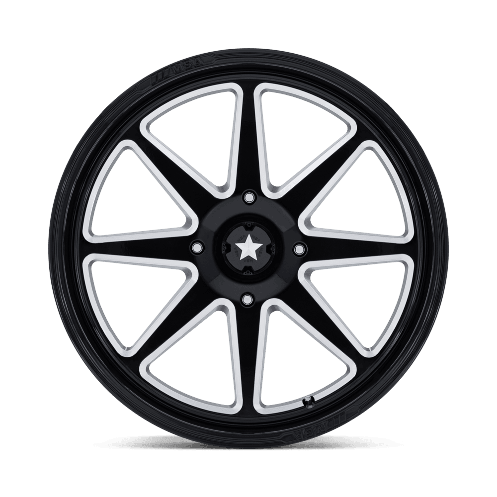 MSA Offroad Wheels M54 Spark UTV 14x7 Gloss Black Milled 10mm ET 115.1mm CB 4x156