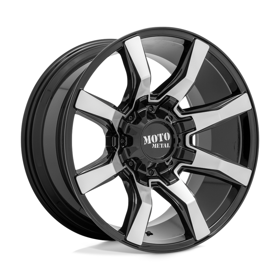 Moto Metal MO804 Spider 22x10 Gloss Black Machined -18mm ET 110.1mm CB 5x139.7/5x150