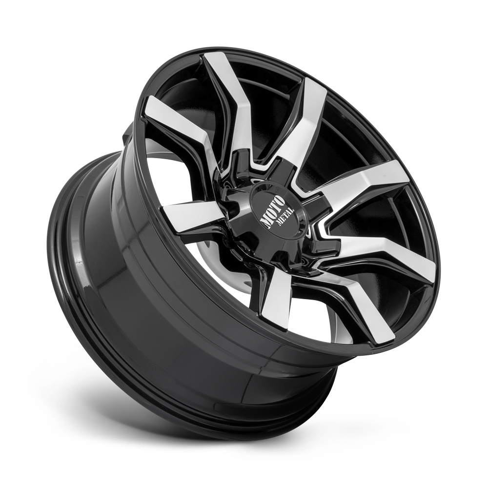 Moto Metal MO804 Spider 22x10 Gloss Black Machined -18mm ET 110.1mm CB 5x139.7/5x150