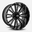 Hardrock Offroad Spine Xposed 20x12 Gloss Black Milled -44mm ET 87.1mm CB 6x135 wheel