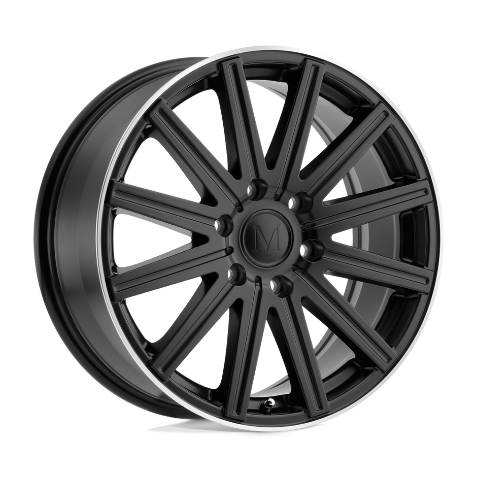 Mandrus Stark 18x8 Matte Black w/Machined Lip 52mm ET 84.1mm CB 6x130