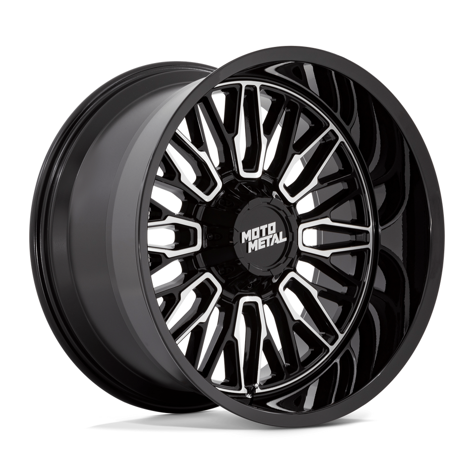 Moto Metal MO809 Stinger 22x12 Gloss Black Machined -44mm ET 78.1mm CB Custom BP