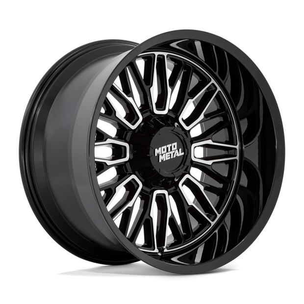 Moto Metal MO809 Stinger 22x12 Gloss Black Machined -44mm ET 78.1mm CB Custom BP