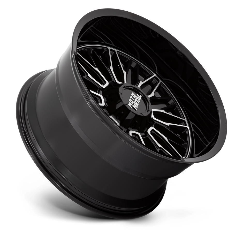 Moto Metal MO809 Stinger 22x12 Gloss Black Machined -44mm ET 78.1mm CB Custom BP