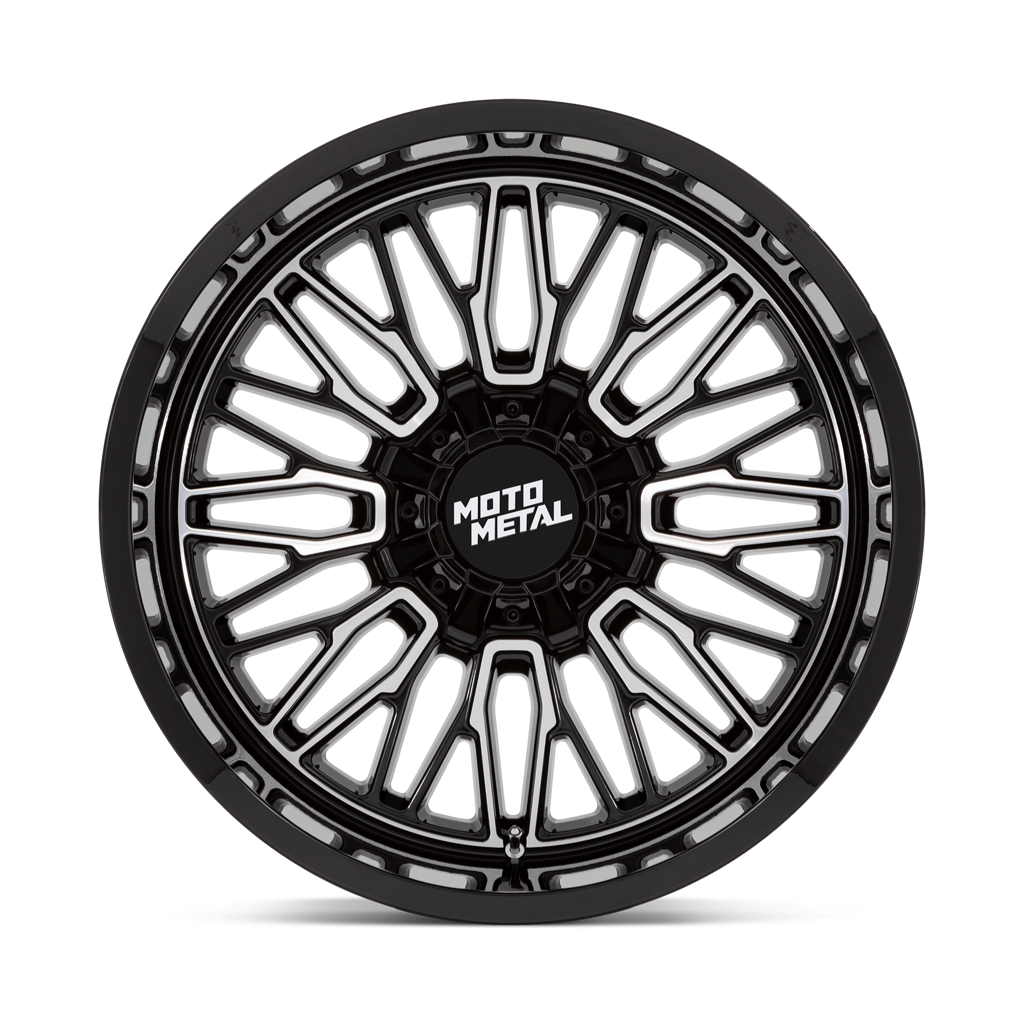 Moto Metal MO809 Stinger 22x12 Gloss Black Machined -44mm ET 78.1mm CB Custom BP