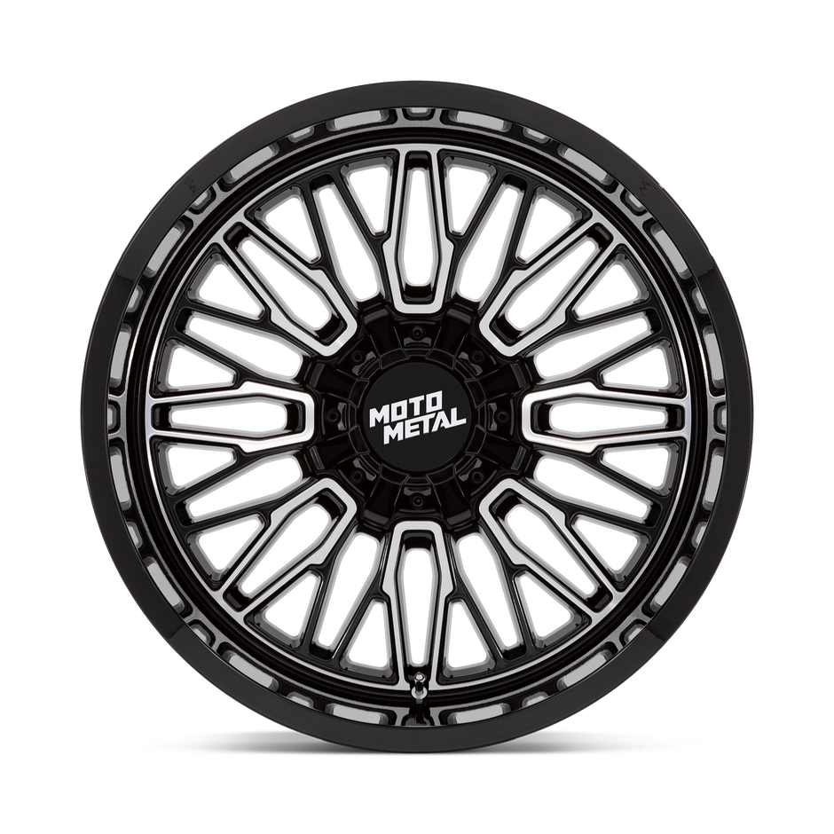 Moto Metal MO809 Stinger 22x12 Gloss Black Machined -44mm ET 78.1mm CB Custom BP