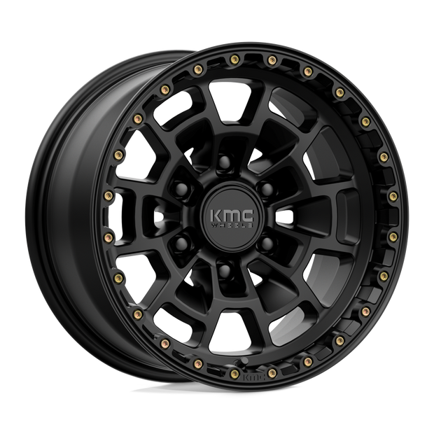 KMC Wheels KM718 Summit 16x8 Satin Black 0mm ET 106.1mm CB 6x139.7