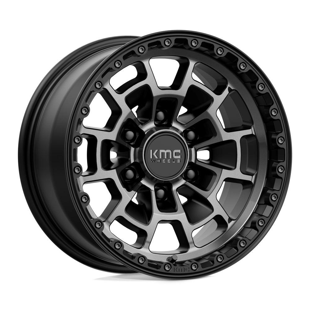 KMC Wheels KM718 Summit 16x8 Satin Black w/Gray Tint 0mm ET 106.1mm CB 6x139.7