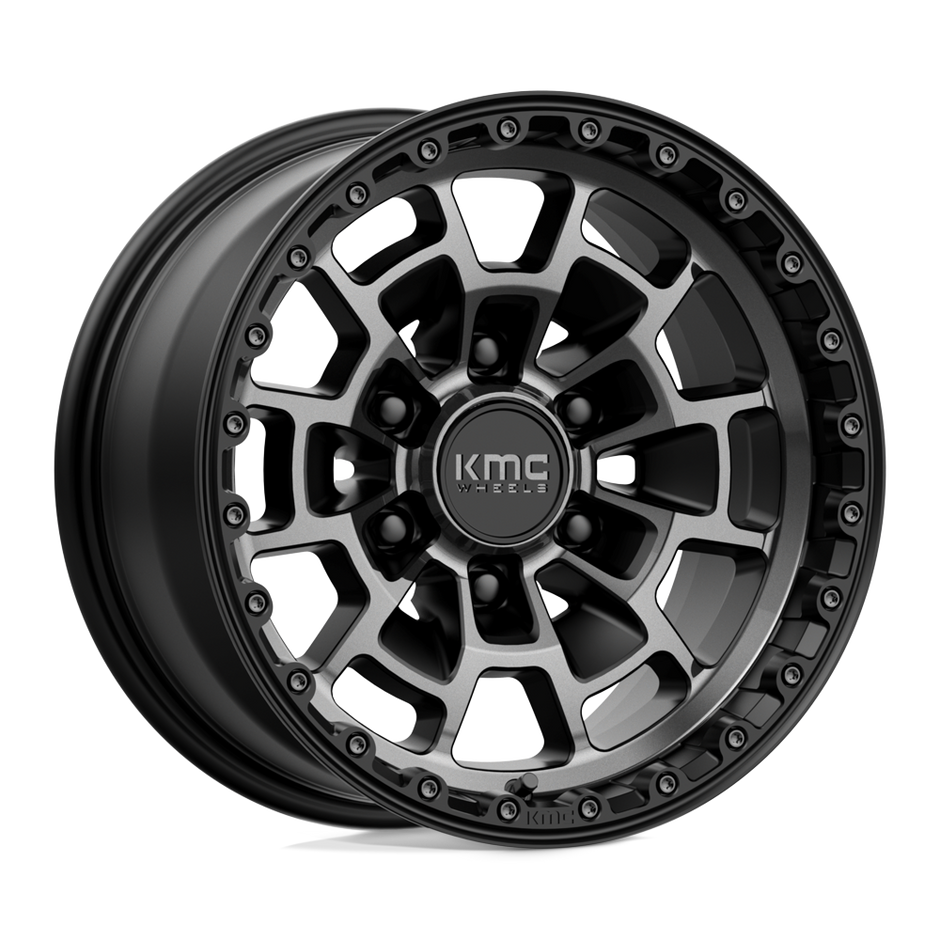 KMC Wheels KM718 Summit 16x8 Satin Black w/Gray Tint 0mm ET 106.1mm CB 6x139.7