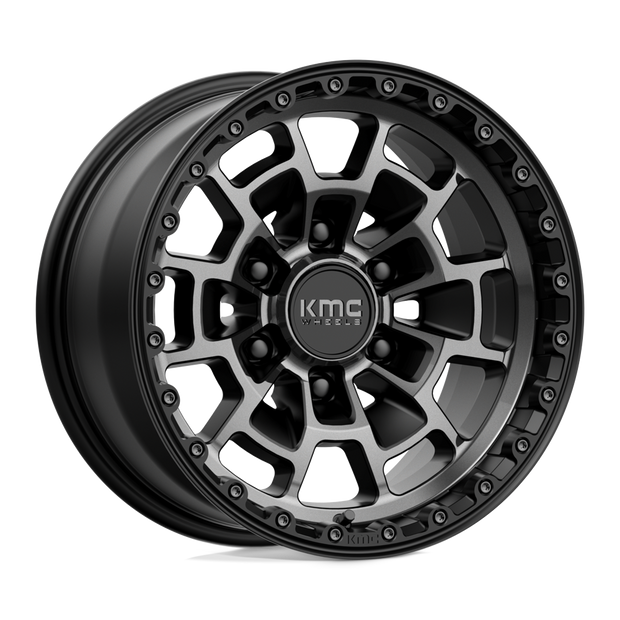KMC Wheels KM718 Summit 16x8 Satin Black w/Gray Tint 0mm ET 106.1mm CB 6x139.7
