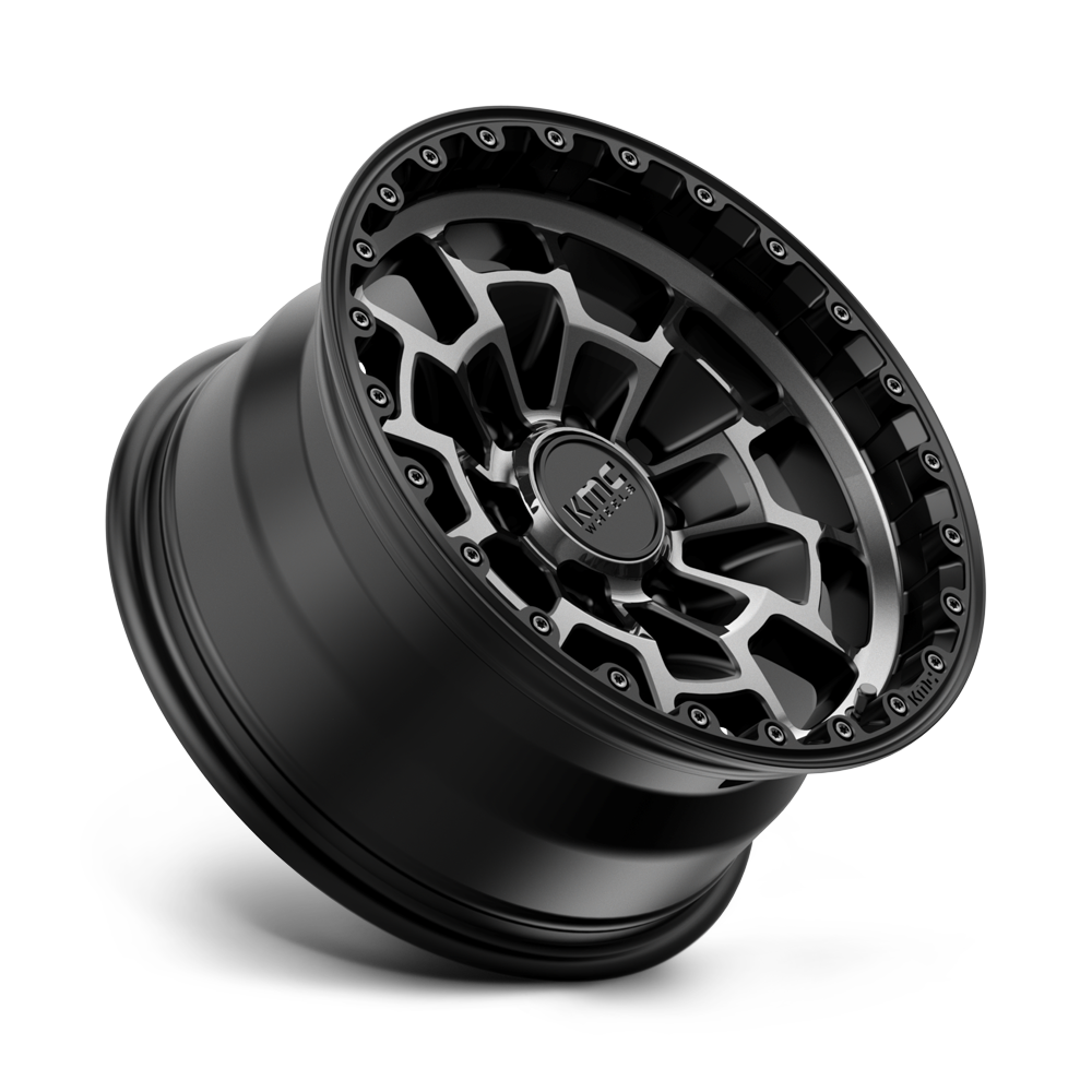 KMC Wheels KM718 Summit 16x8 Satin Black w/Gray Tint 0mm ET 106.1mm CB 6x139.7