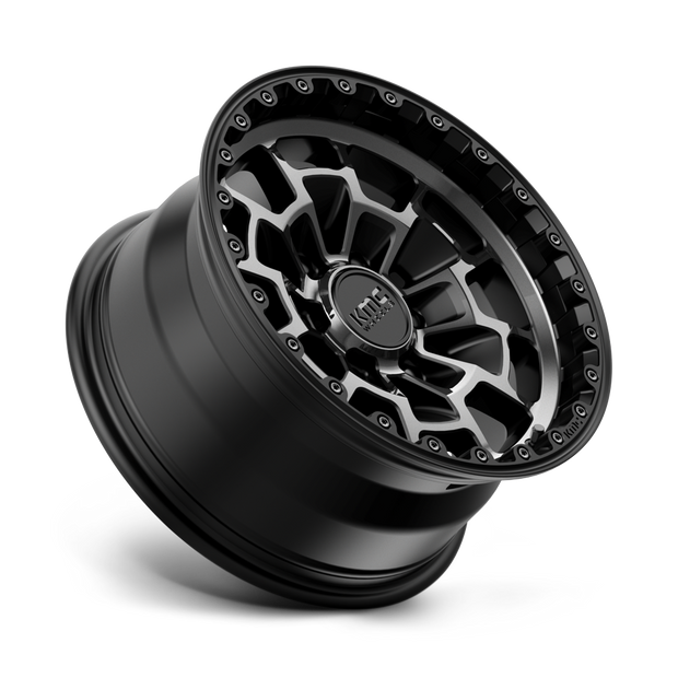 KMC Wheels KM718 Summit 16x8 Satin Black w/Gray Tint 0mm ET 106.1mm CB 6x139.7