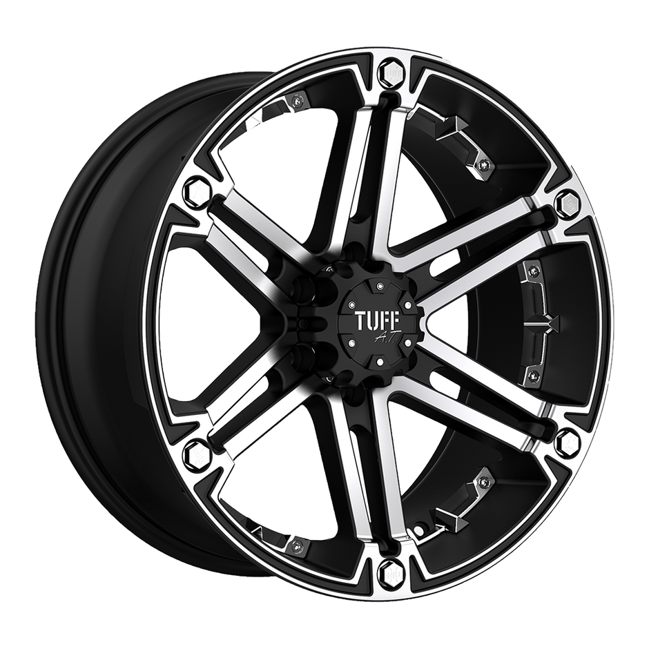 TUFF T01 18x9 Flat Black w/Machined Face -6mm ET 125.1mm CB 8x165.1