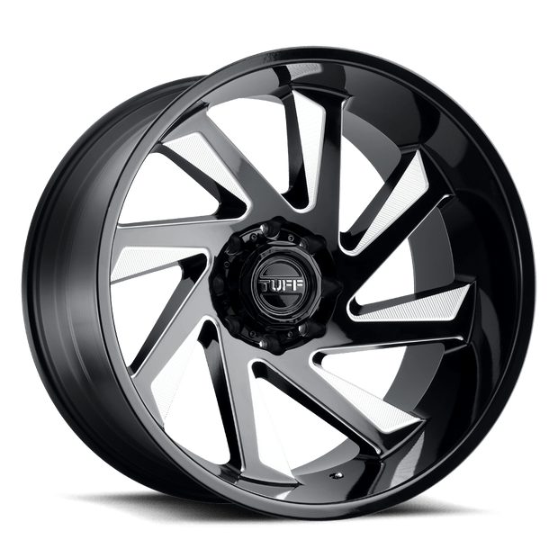 TUFF T1B-Right Wheel 26x14 Gloss Black w/Milled Spokes -72mm ET 125.1mm CB 8x170